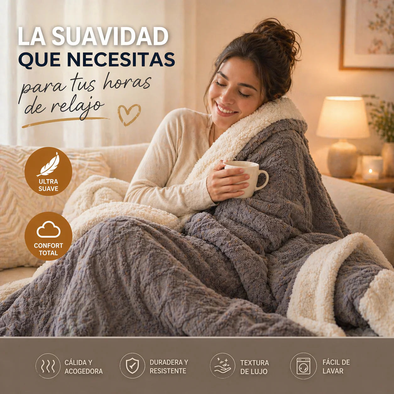 Frazada Premium de 2Kg - 200 x 220 cm - Un Escudo Contra El Frío.