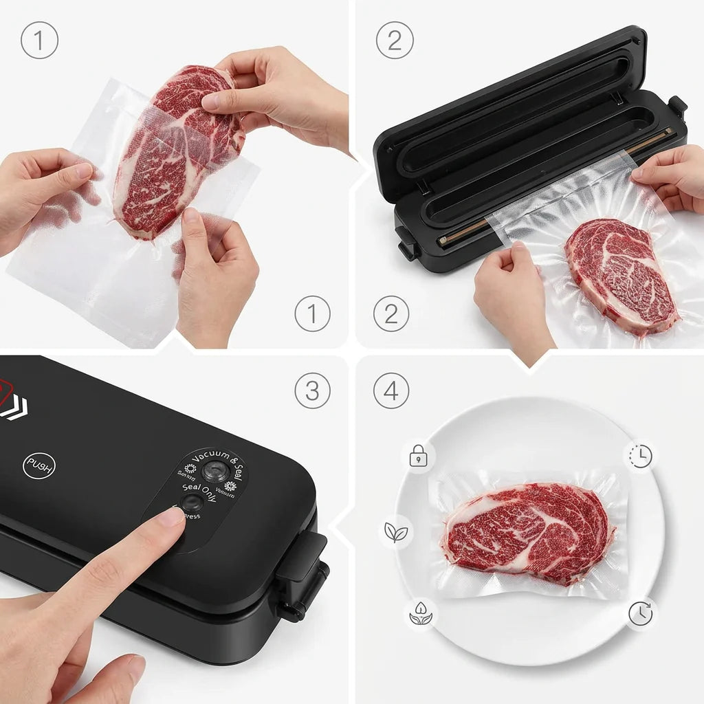 Selladora de Alimentos Vacuum Sealer Z® + ¡10 Bolsas de Regalo!