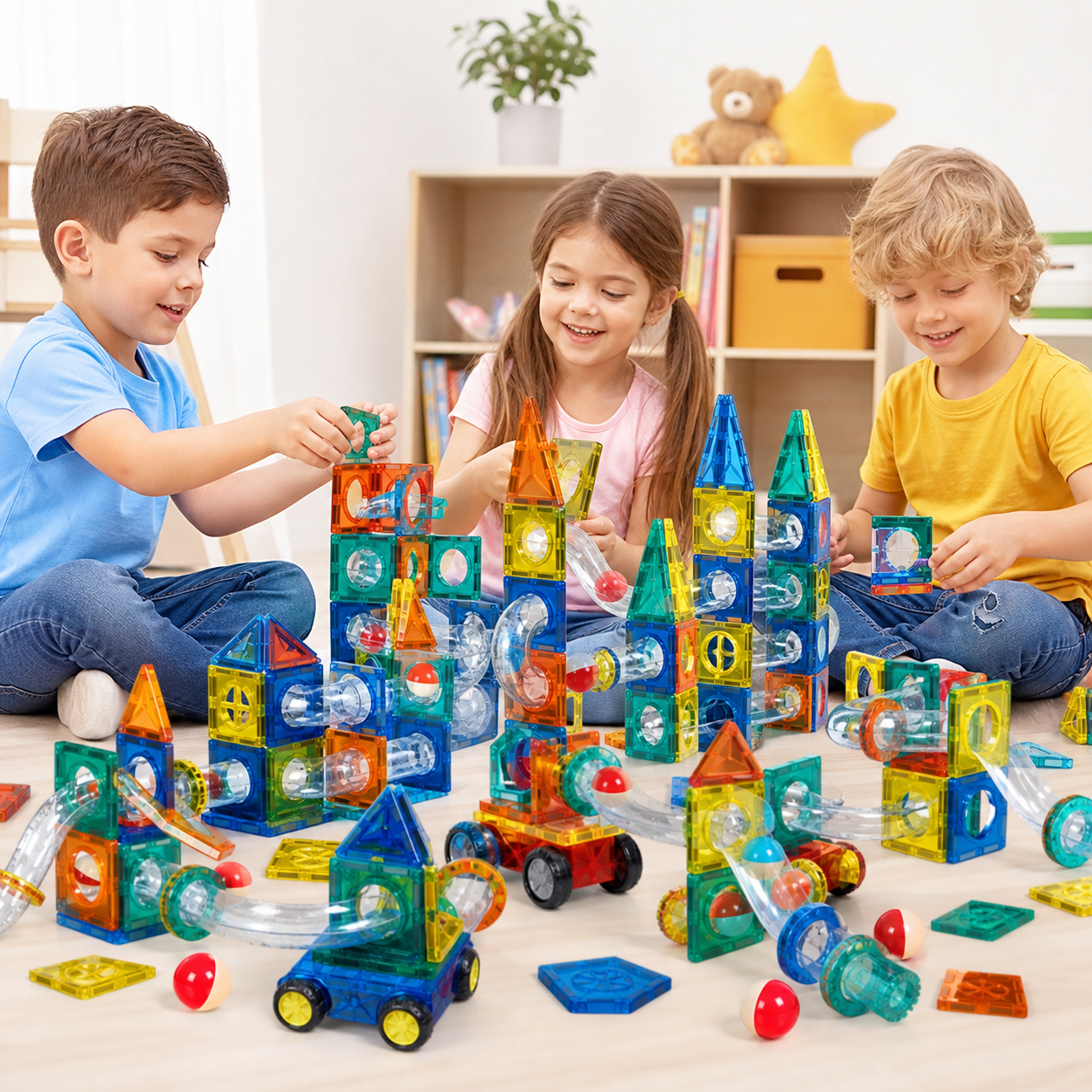 Magnetic Blocks - Construye y aprende jugando - Bloques De Construcción 97 Piezas.