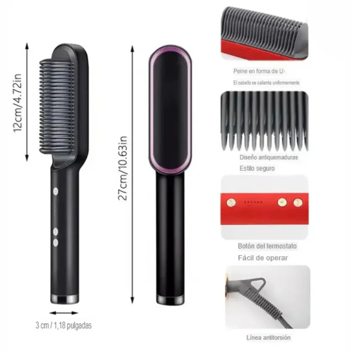 StyleOne Pro®  Cepillo Alisador 3 en 1 - Alisa, Ondula y Modela en Minutos + Depiladora Facial GRATIS