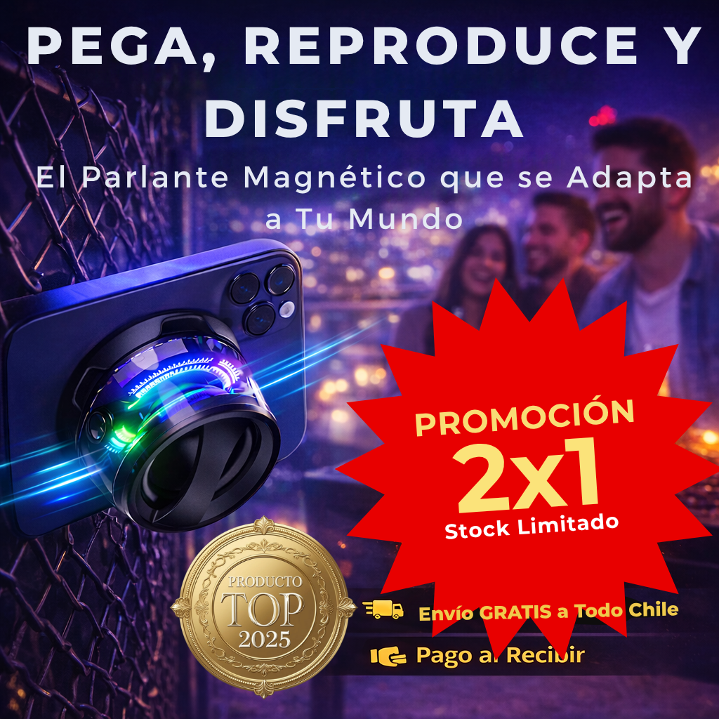MagBoom Pro Parlante Magnético Portátil - El Mini Parlante que Potencia el Sonido - 2 x 1