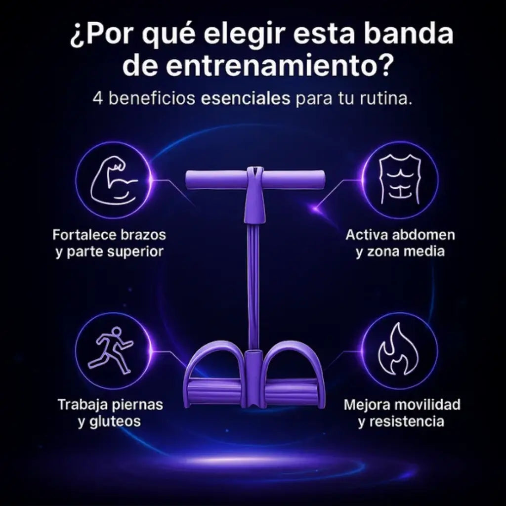 FitBand Pro - Banda Elástica con Pedal- Ejercita Todo tu Cuerpo Fácilmente
