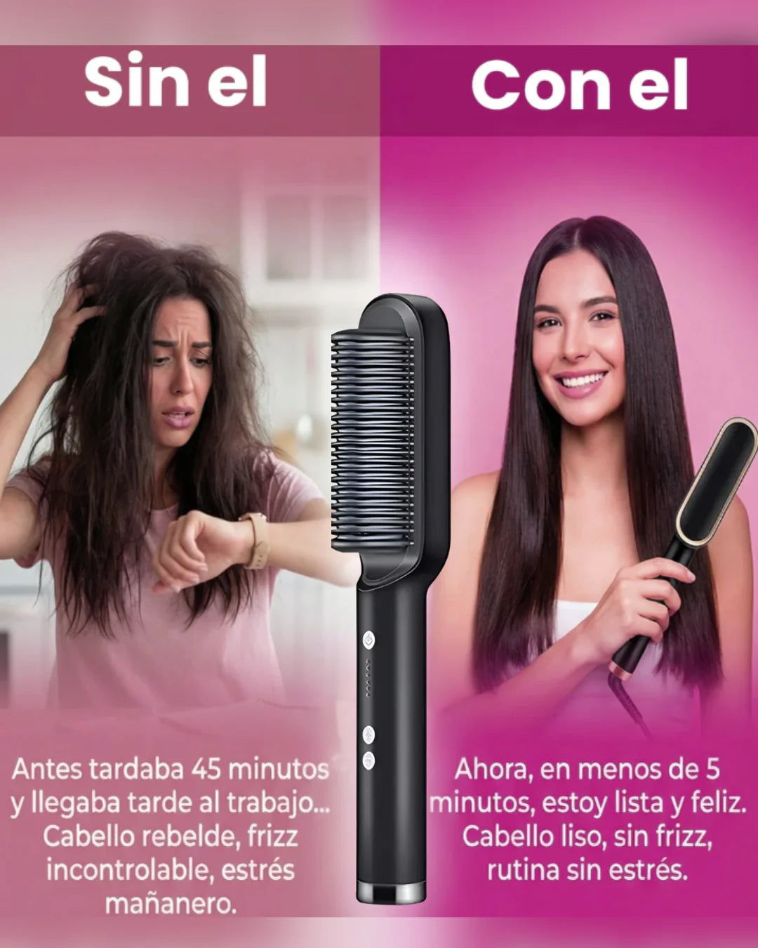 StyleOne Pro®  Cepillo Alisador 3 en 1 - Alisa, Ondula y Modela en Minutos + Depiladora Facial GRATIS