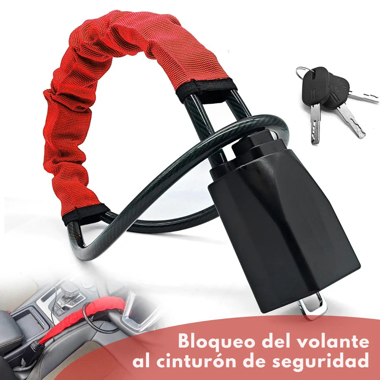 SafeWheel Pro, Refuerza la Seguridad de tu Auto - Traba de Seguridad al Volante.