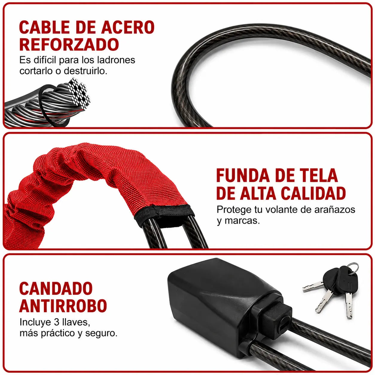 SafeWheel Pro, Refuerza la Seguridad de tu Auto - Traba de Seguridad al Volante.