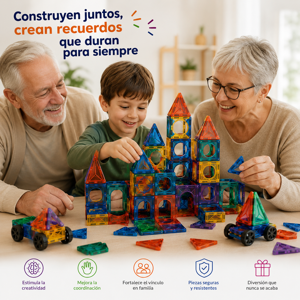 Magnetic Blocks - Construye y aprende jugando - Bloques De Construcción 97 Piezas.