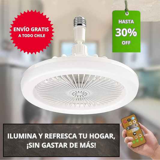 VENTILADOR DE TECHO CON LUZ LED + CONTROL REMOTO