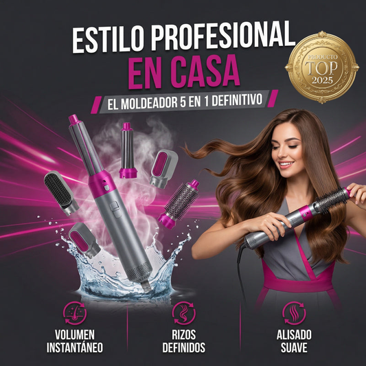 Cepillo Profesional 5 en 1 ¡Para un Look Impecable Cada Día!
