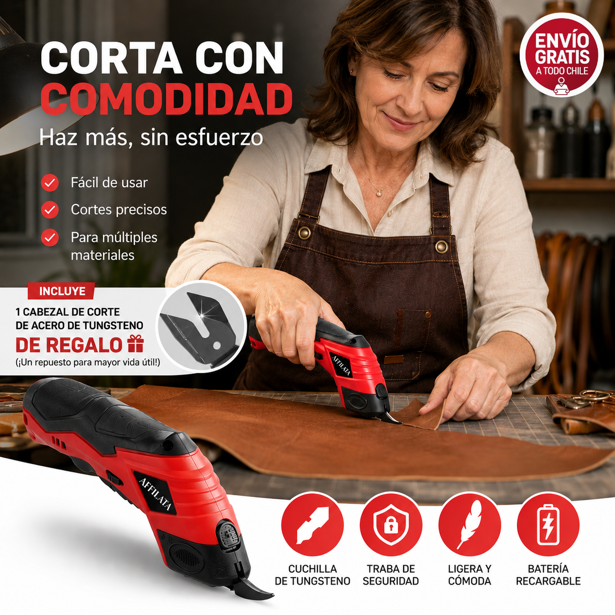 TurboCut Pro, Tijera Eléctrica Inalámbrica - Cortes rápidos y precisos.