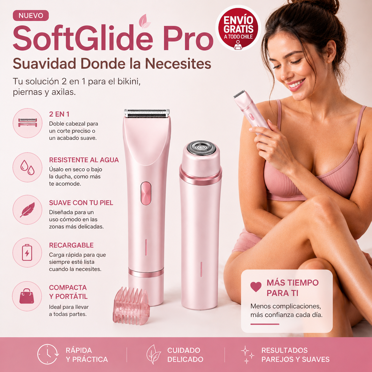 SoftGlide Pro - Suavidad Donde la Necesites - Rasuradora femenina