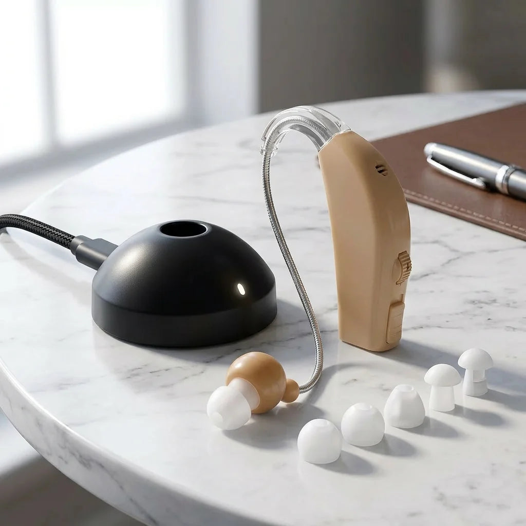 HearMax Pro - Audífono Amplificador Recargable Para Pérdida Auditiva - Más Claridad en Cada Sonido