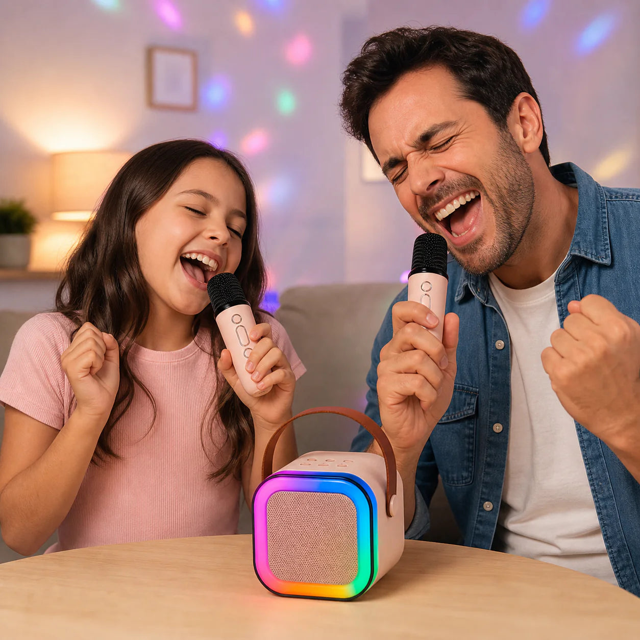 Karaoke Box Pro - Parlante Karaoke Portátil + 2 Micrófonos Inalámbricos. ¡Canta y Diviértete Donde Quieras!