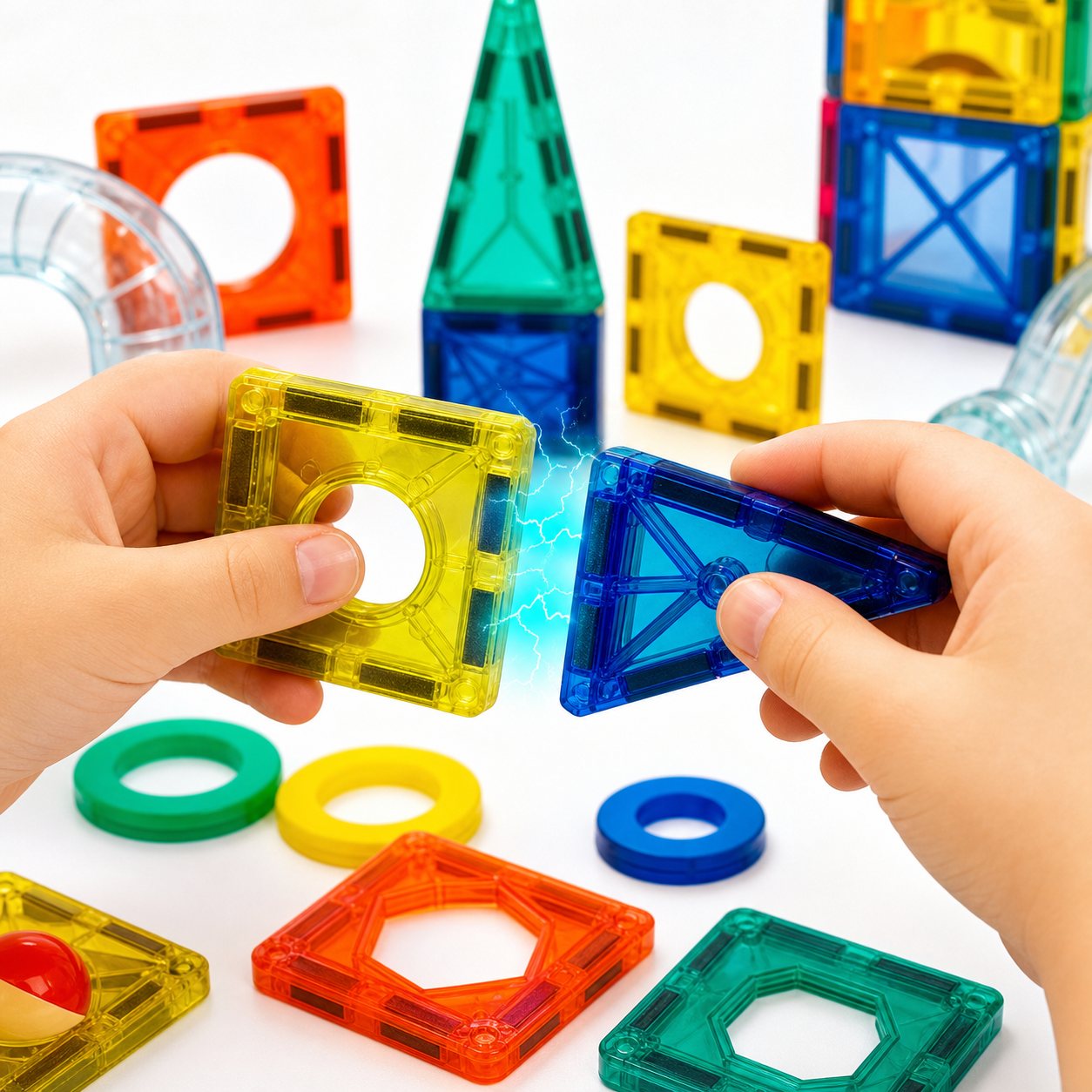 Magnetic Blocks - Construye y aprende jugando - Bloques De Construcción 97 Piezas.