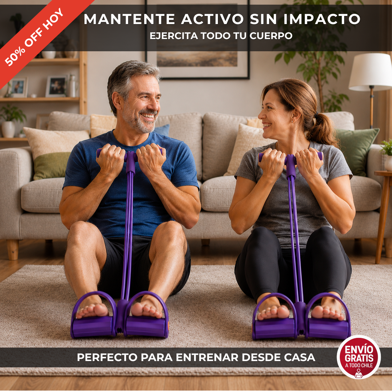 FitBand Pro - Banda Elástica con Pedal- Ejercita Todo tu Cuerpo Fácilmente