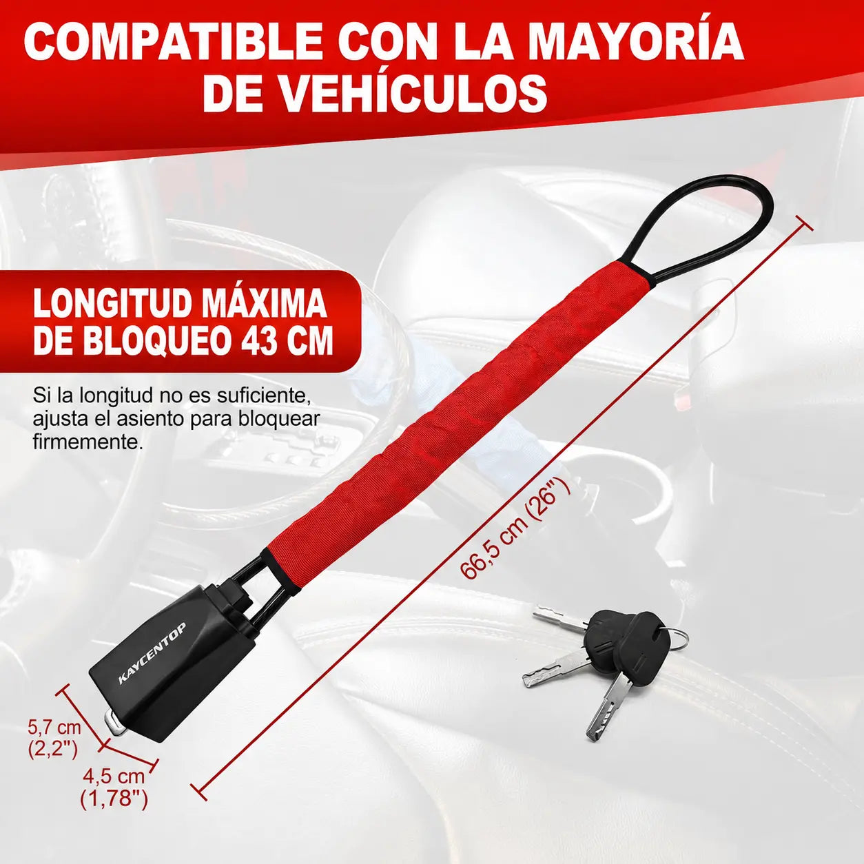 SafeWheel Pro, Refuerza la Seguridad de tu Auto - Traba de Seguridad al Volante.