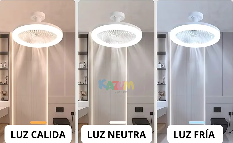 VENTILADOR DE TECHO CON LUZ LED + CONTROL REMOTO