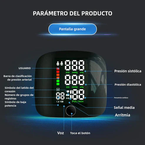 PulseTrack® - Tensiómetro Digital - Control Claro de tu Presión Diaria + OxÍmetro de Pulso GRATIS